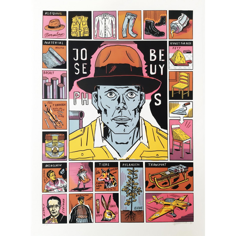 Siebdruck 'Joseph Beuys' von Jakob Hinrichs