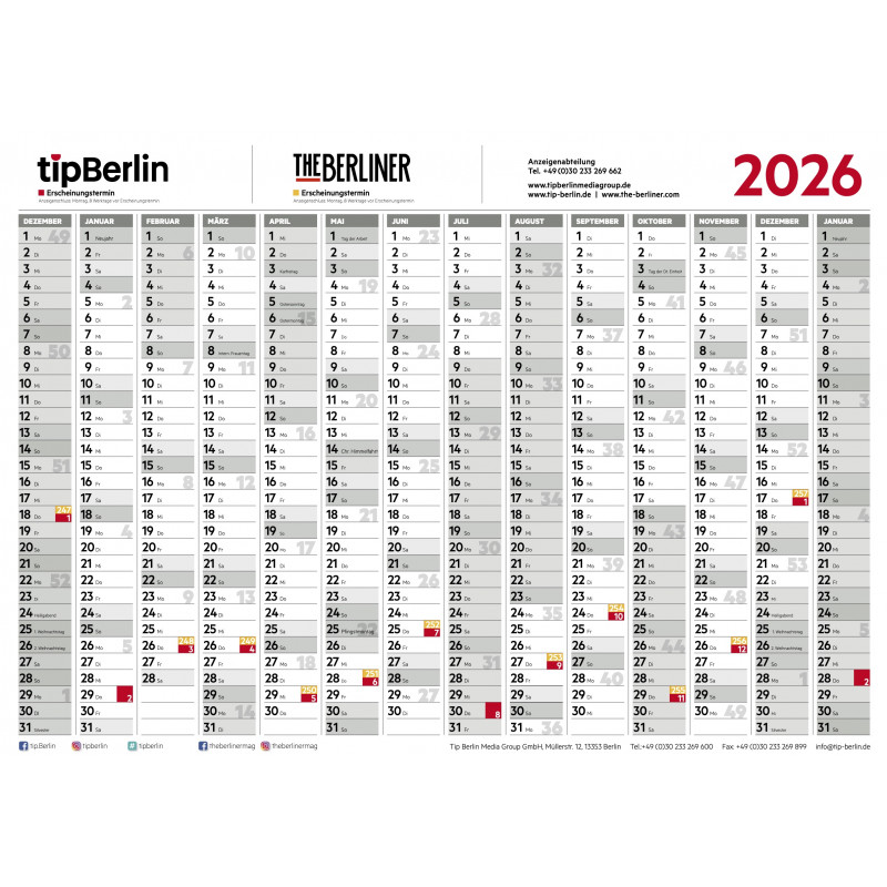 2026 Wall Planner